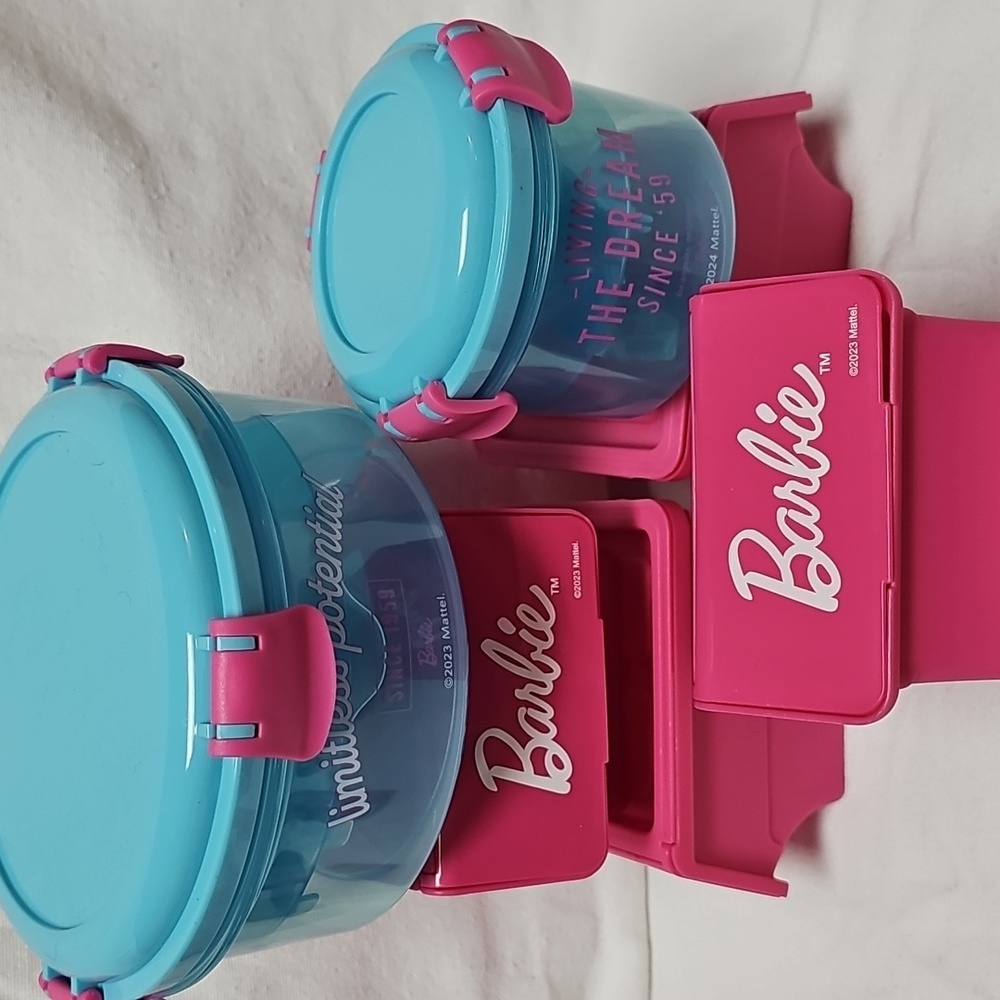 Barbie Reusable Storage Containers & Utensils Food Bento Box Lunch Box Office
